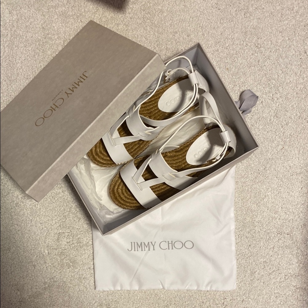 Jimmy Choo White Sandals Elegant Design